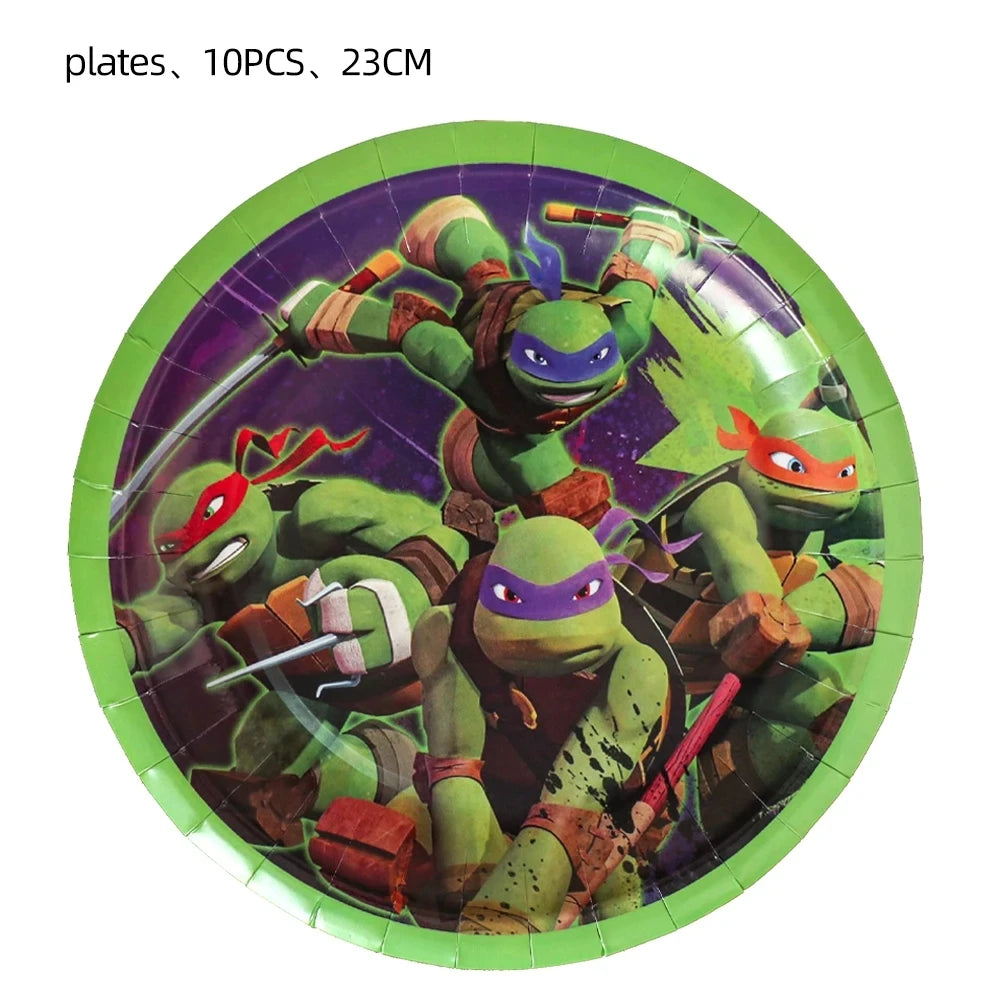 Cartoon Turtles Birthday Party Decorations Tableware Tablecloth Cup Plate Bag Napkins Balloon Baby Shower Turtles Party Favors