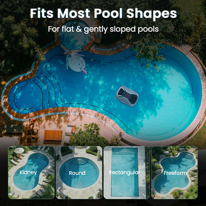 C1 Robotic Pool Cleaner, 200-Min Runtime,  Self-Parking Cordless Pool Vacuum for Above Ground & Inground Pools up to 2500 Sq.ft