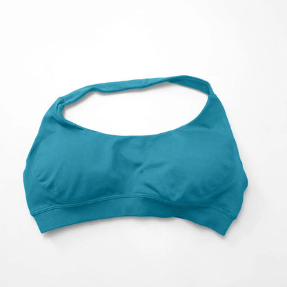NCLAGEN Sports Bra Women Sportswear Seamless Halter Top High Support Push-up Open Back Gym Wear Fitness Yoga Workout Underwear
