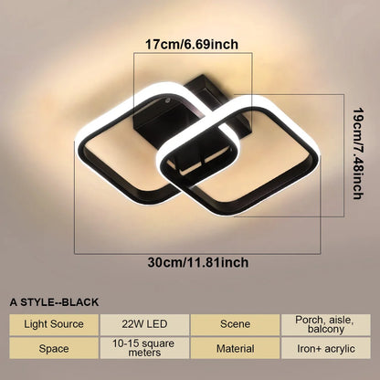 Modern LED Ceiling Lights Square Aisle Lamps Small Corridor Ceiling Fixtures for Hallway Kitchen Bedroom Stair Living Room Study