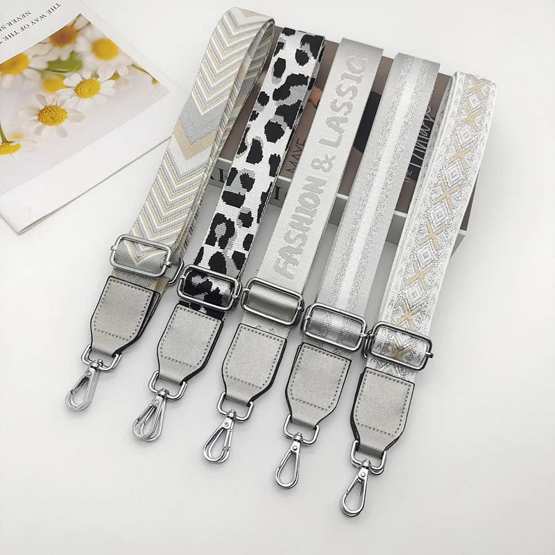 Bag Shoulder Strap Accessories Women's Bag Single Buy Extended Shoulder Crossbody Broadband Versatile Adjustable Silver Strap