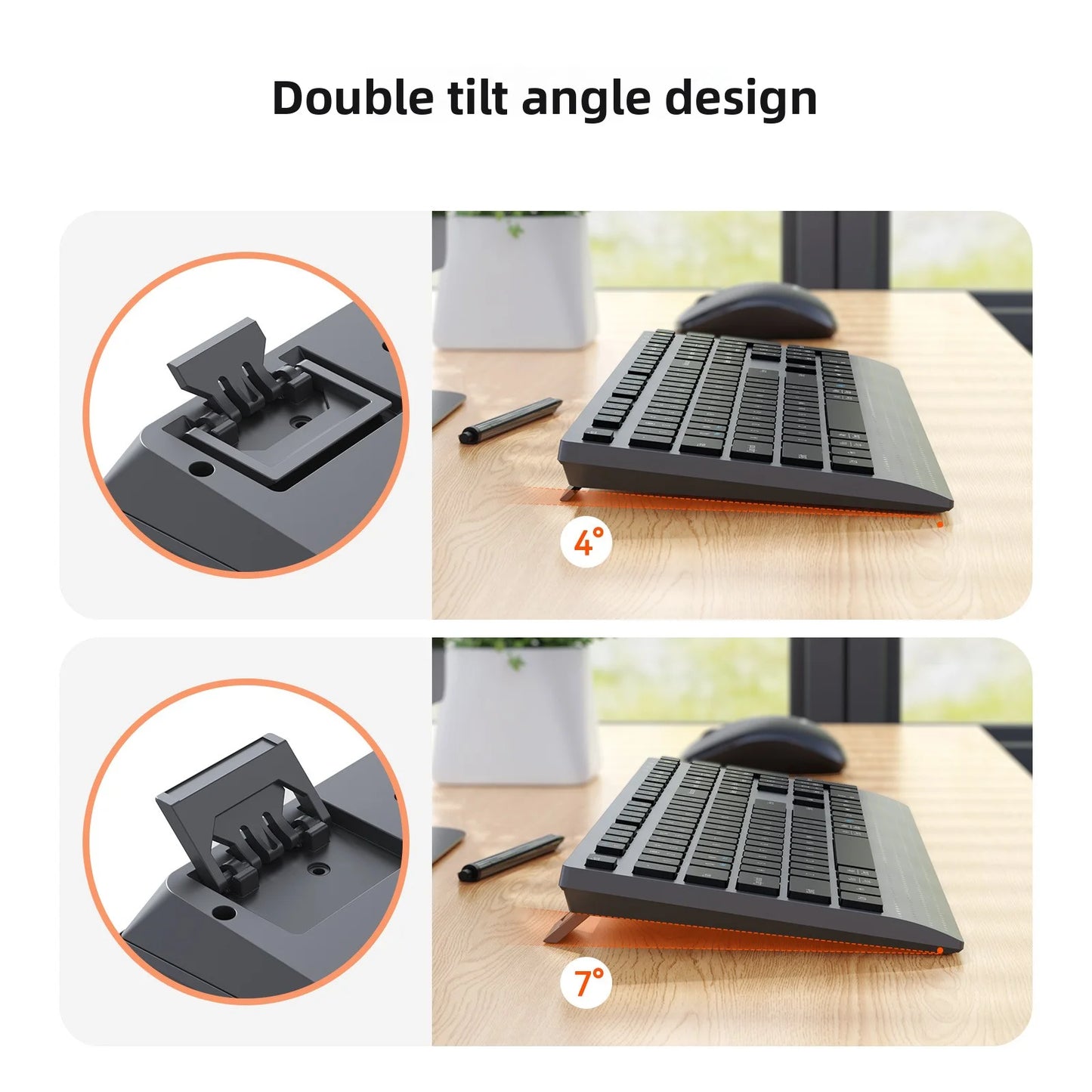 Bluetooth 2.4G Dual-Mode Wireless Full-Size Keyboard And Mouse Combo Rechargeable Fast-Charge Office Keyboard Set For PC Windows