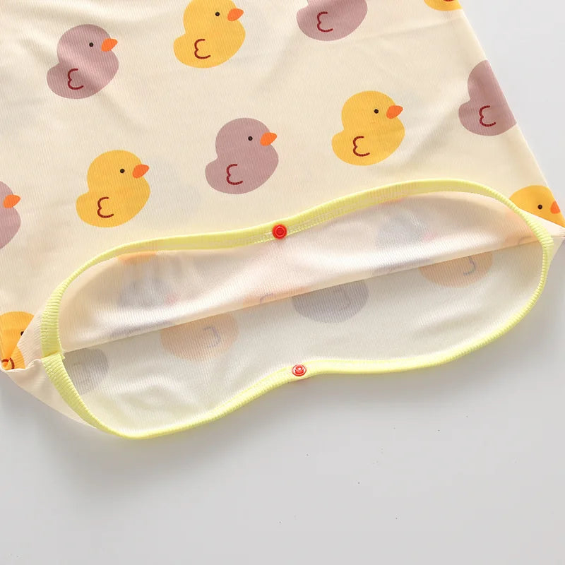 0-3 Years Newborn Ice Silk Thin Sleepwear Print Babysuits Cartoon