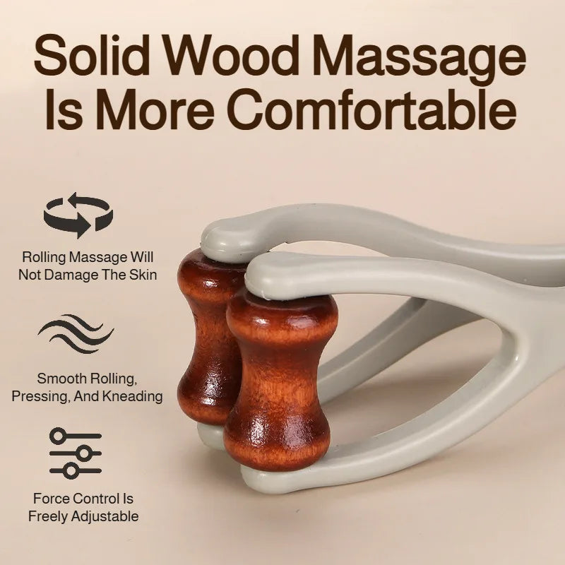 Wooden Finger Roller Massager Acupoint Relief Hand Joint Care Acupressure Massage Tool Hand Relaxation