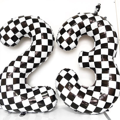40'' Number Race Car Balloon Racetrack Balloon Truck Bike Wheels Tire Racing Car Theme Party Supplies Boys' Birthday Party Favor