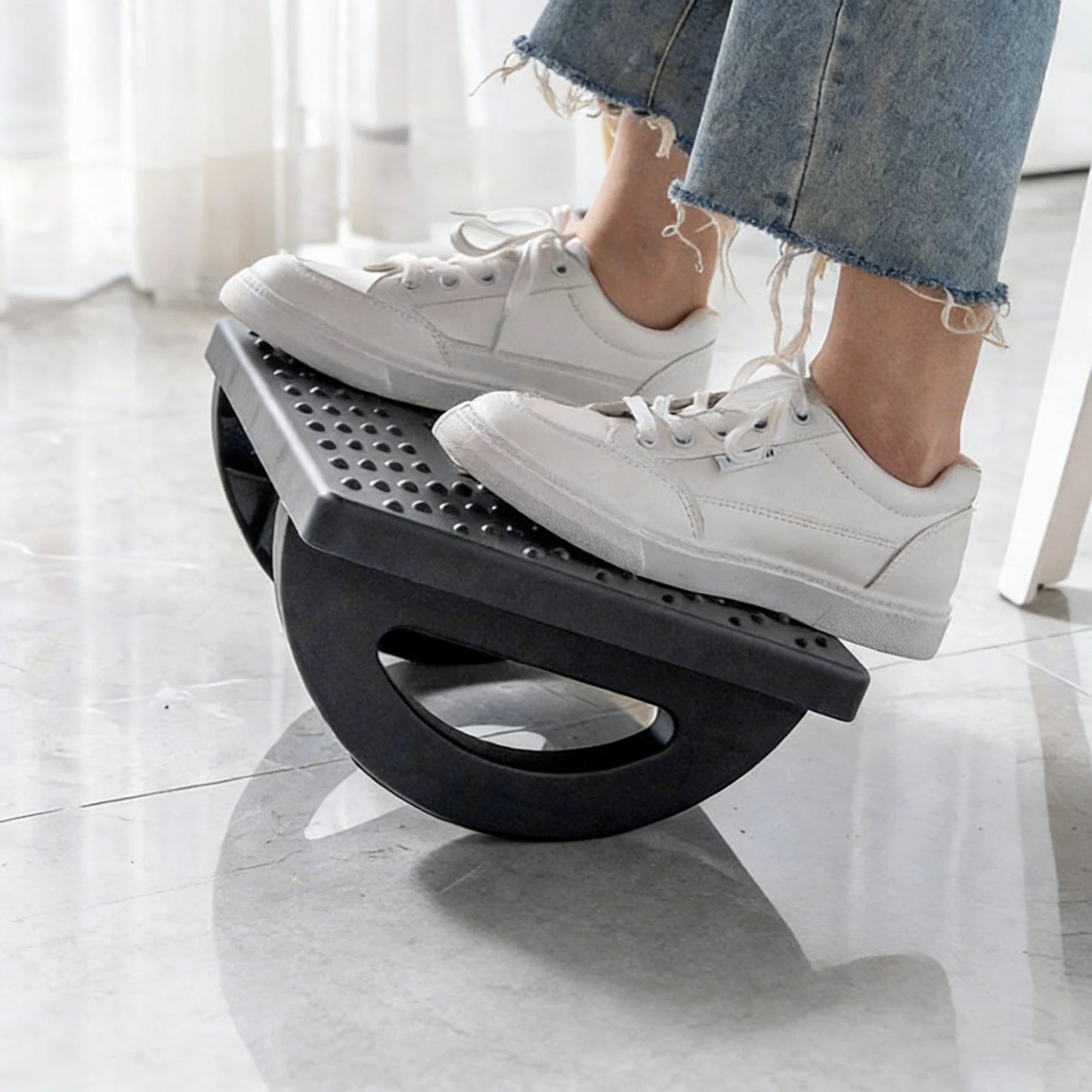 Portable Under Desk Foot Support Massage Roller Stool Ergonomic Foot Rest for Working Relax