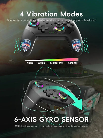 Wireless Game Controller for Switch 2 / Switch OLED / Lite Console Pro Joystick Gamepad with Turbo & 1000mAh Battery
