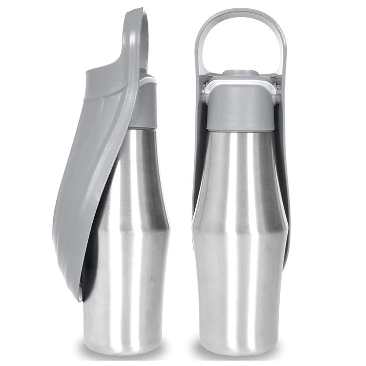 27oz Portable Pet Water Dispenser Dog Travel Bottle 2-in-1 Cat Puppy Drinking Fountain Outdoor Accessory