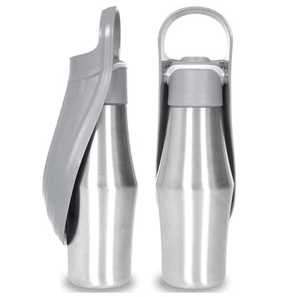 27oz Portable Pet Water Dispenser Dog Travel Bottle 2-in-1 Cat Puppy Drinking Fountain Outdoor Accessory