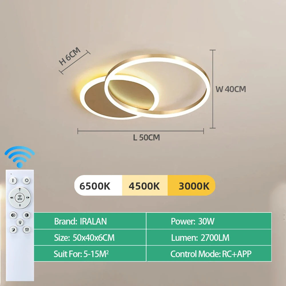 Modern Ceiling Chandelier Dimmable Ceiling Lamp LED Lights Indoor Lighting Fixtures for Home Living Study Room Bedroom Luminaire