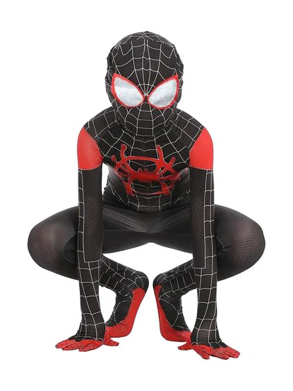 Spiderman Zentai Costume Anime Superhero Miles Morales Spider Man Cosplay Costume Bodysuit Halloween Costume for Kids Boy Adult