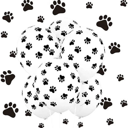 10PCS 12Inch Cute Dog Paws Print Balloons White Black Latex Balloon Kids Birthday Gift Baby Shower Party Toys Home Party Decor