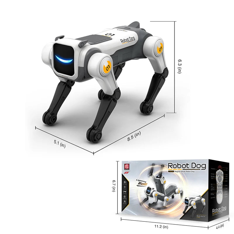 2.4Ghz Remote Control Stunt Robot Dog, Singing & Dancing Smart RC Robot Pet Toy, Fun Electronic Gift for Kids Age 8+