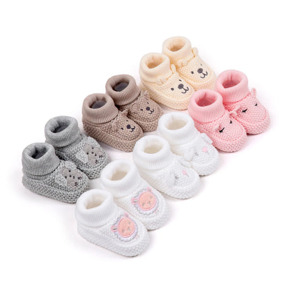 0-12months Infant Knitted Baby Booties with Ears Soft Comfortable Winter Shoes  for girls boys