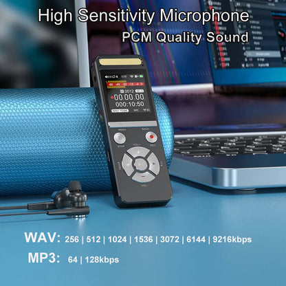 Professional AI Voice Recorder 9126KBPS Hi-Res Audio for Interview Meeting Lecture Evidence Collection Noise Reduction Recorder