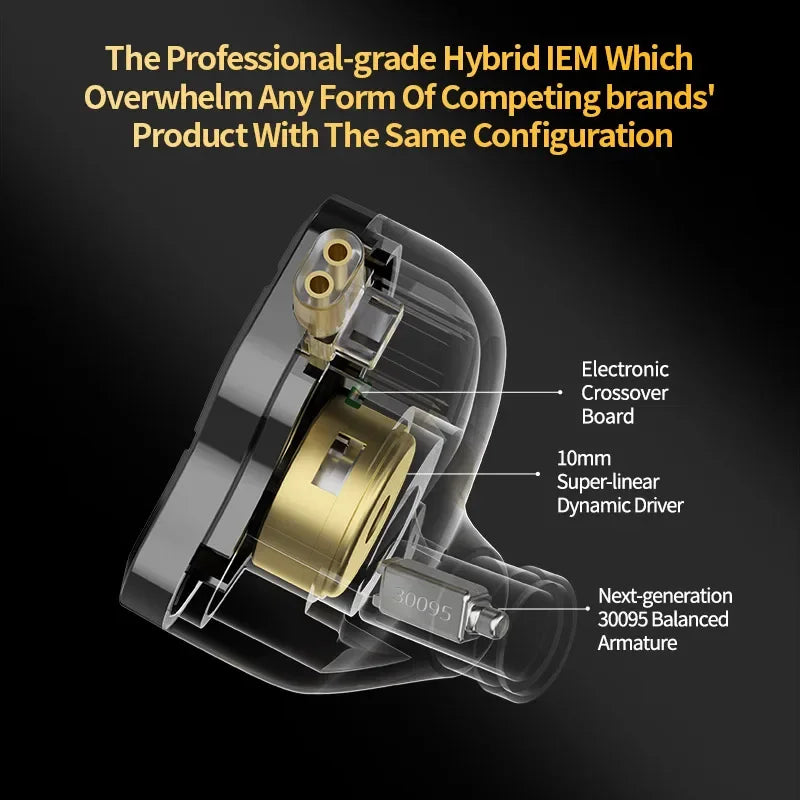 KZ ZSN Pro 2 Hybrid Drive 1BA 1DD in Ear Earphones HIFI Bass Headset Monitor Earbuds Sport Game Headphone EDXPROX ZS10PRO