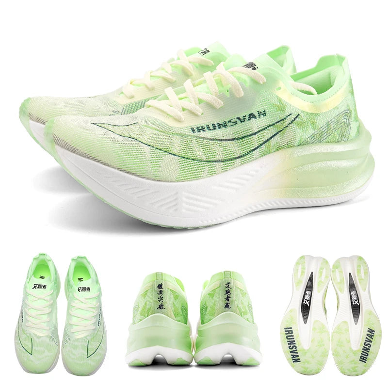 IRUNSVAN Nylon Carbon Plate Professional Marathon Running Shoes for Man Lightweight Cushioning Training Outdoor Sneakers Women