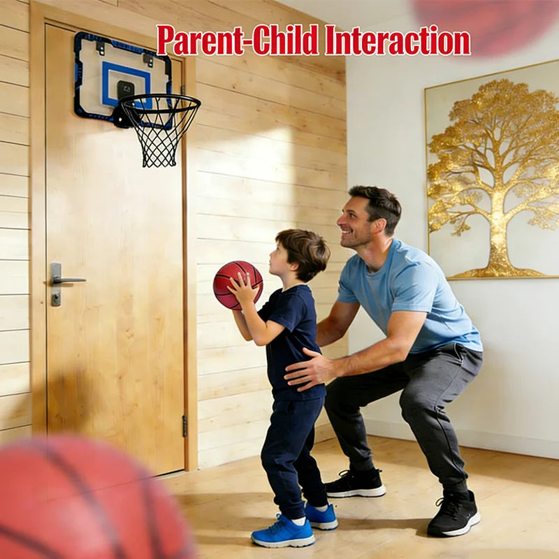 Basketball Hoop Wall Mounted, Over Door Indoor Outdoor Hoop Set with