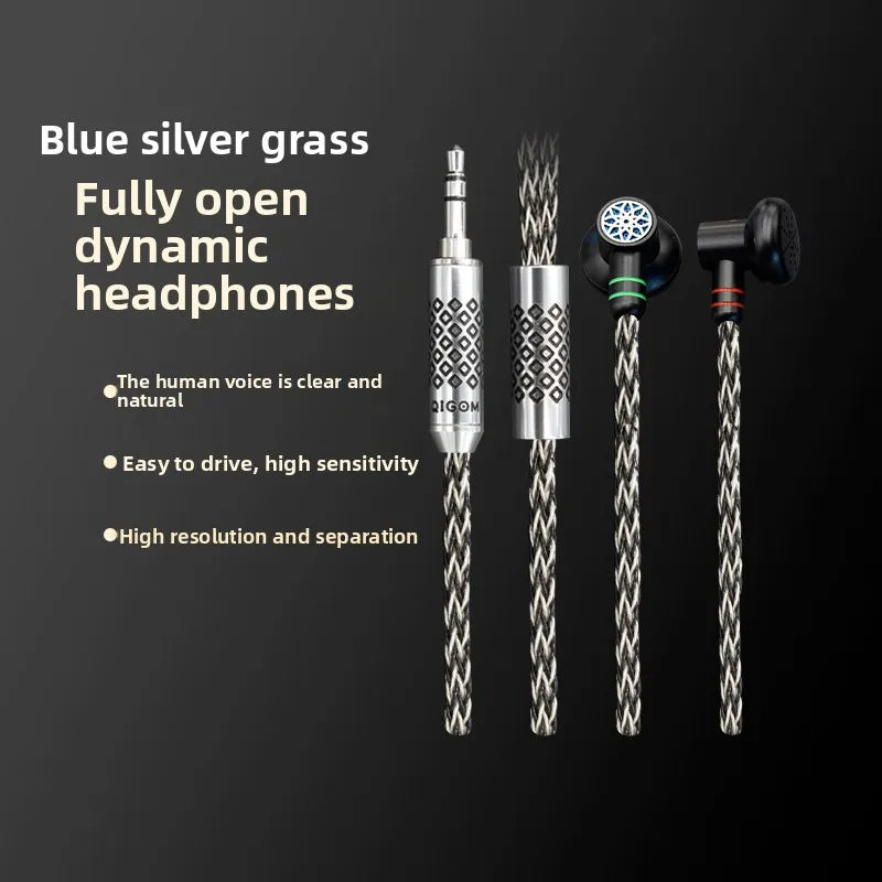 QIGOM S40A Blue Sage HiFi Wired Flat Head Earphones 15.4mm Dynamic Driver Music Monitors Headphones Earbuds with MMCX Cable
