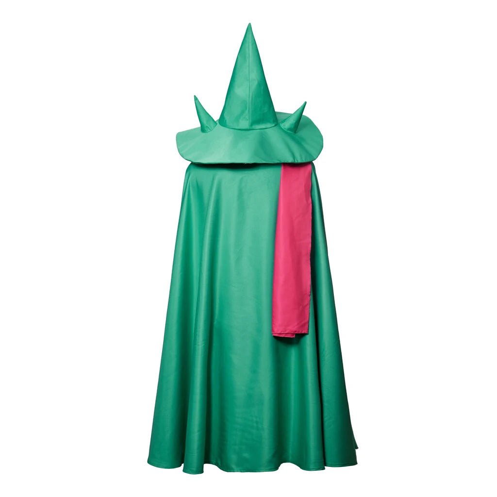 Deltarune Ralsei Cosplay Full Set, 3 Pieces Green Cloak, Wizard Hat & Pink Scarf, Halloween Game Role Play Costume