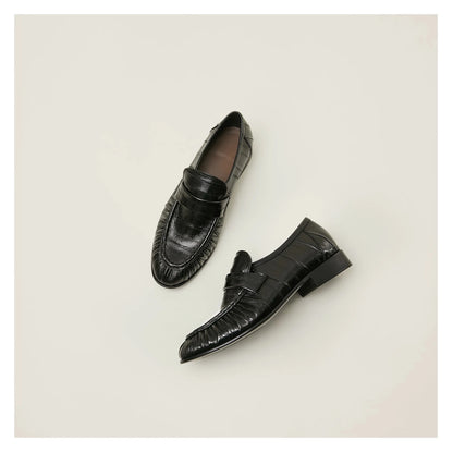 100% Genuine Eel Skin Flat Shoes Trendy Style High-End Good-Looking All-Matching Comfortable Refined and Simple  A40101