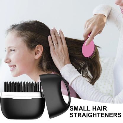 Small Hair Straightener Comb Straighteners Hair Styling Tool Less Frizz Smoother Straightening Brush Straighten Hair Brush
