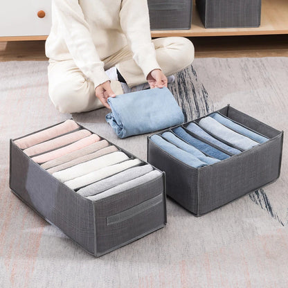 Jeans Pants Storage Box Wardrobe Clothes Organizer Cabinet Drawer Separator Underwear Socks T-Shirt Storage Organizers