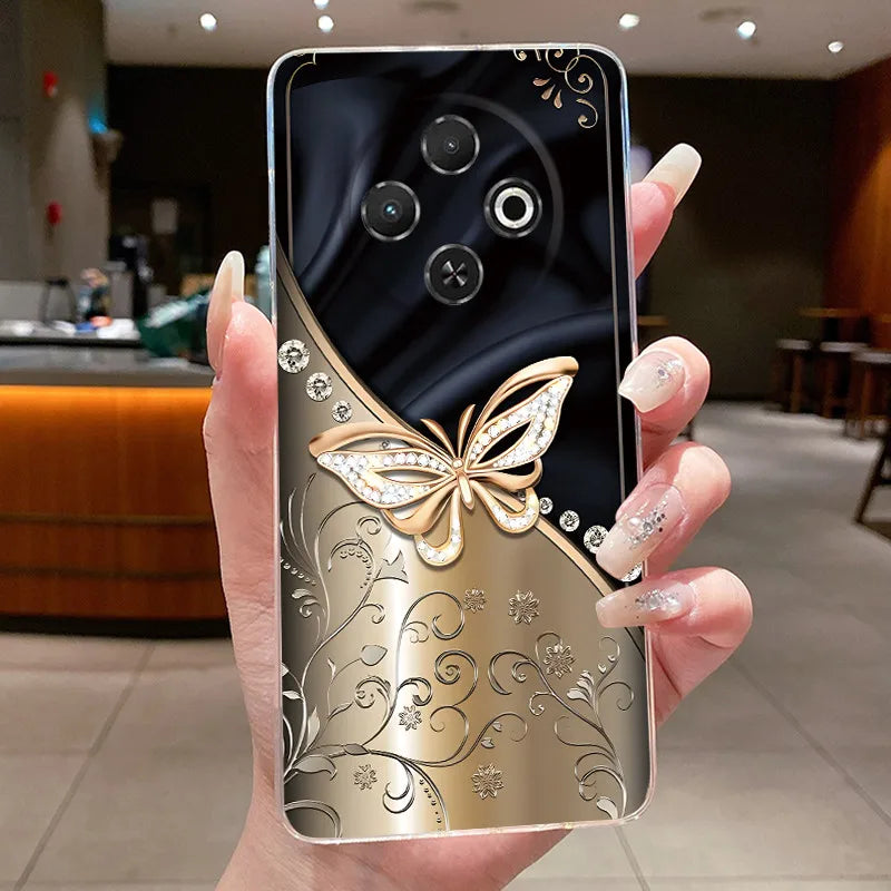 For Tecno Spark 30C Case kl5 kl5n Aesthetic Butterfly Flower Clear Soft Silicone Back Cover Techno Spark 30C Phone Case k15 k15n