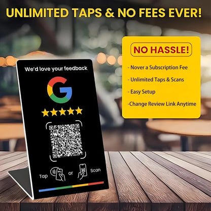 NFC215 Programmable for Google Review Card NFC Station Table 13.56Mhz QR code can be independently set to link Standing Card