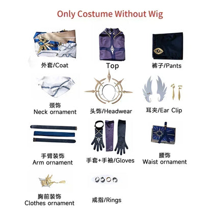 Star Rail Sunday Harmony New Skin Cosplay Costume Sunday Wig Hair Cosplay for Men Role Play Party Outfits