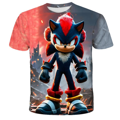 Boys Sonic T-Shirt Kids TShirts Baby Boys Casual Short Sleeves Print T-shirt For Boy Summer Children Tee Shirts Tops