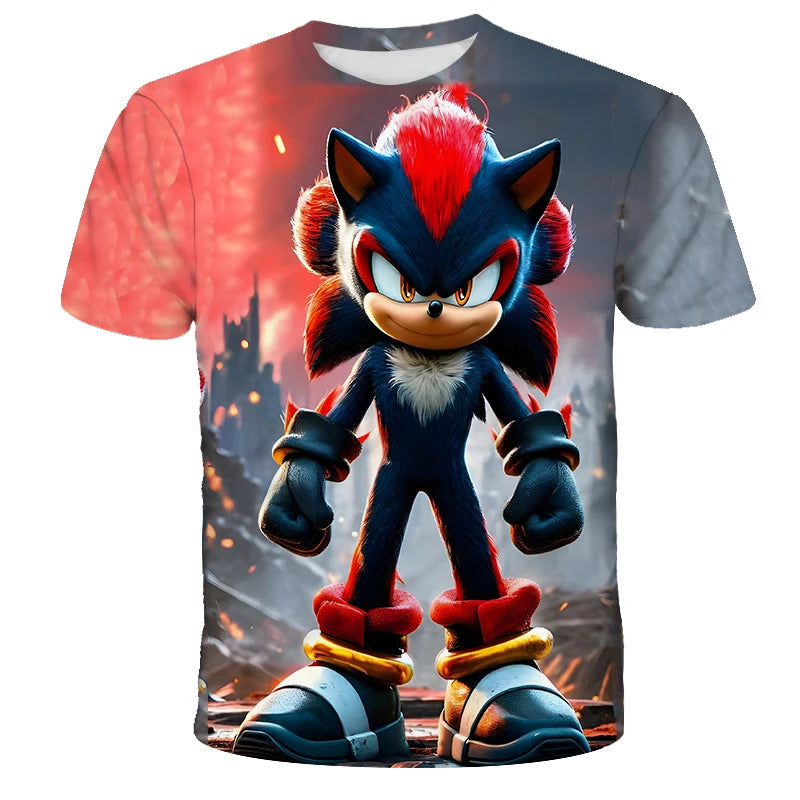Boys Sonic T-Shirt Kids TShirts Baby Boys Casual Short Sleeves Print T-shirt For Boy Summer Children Tee Shirts Tops