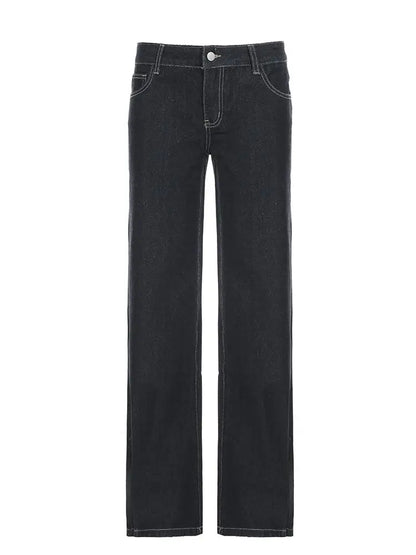 Women's Slim Fit Flared Jeans Y2K Vintage Low Rise Stretch Denim Pants with Embroidery Distressed Style for Everyday Outfits