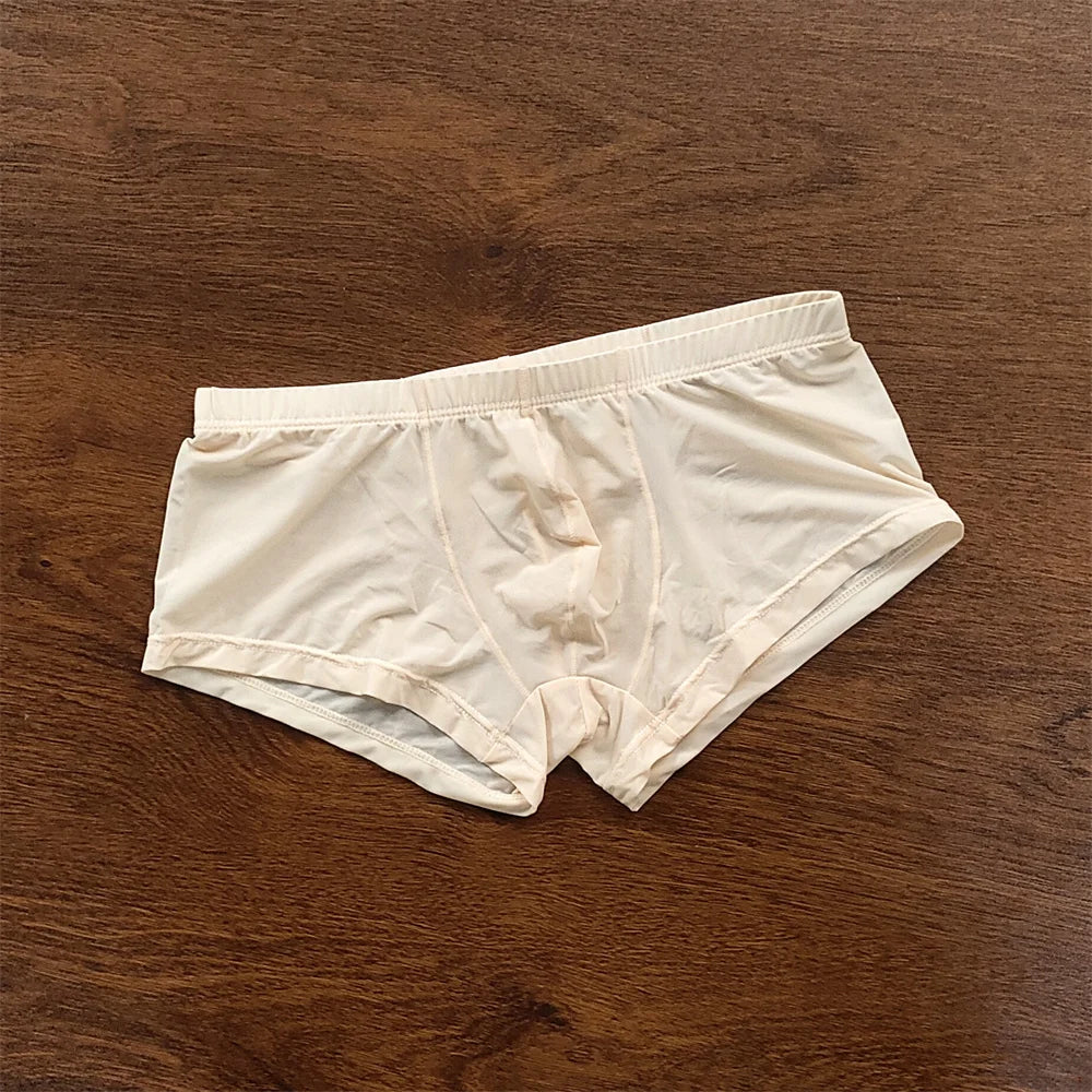 Man Underwear Men's Ice Silk Boxer Shorts Cool Underpants Summer Sexy Thin Panties U Pouch Lingerie Wholesale Price M-XXL