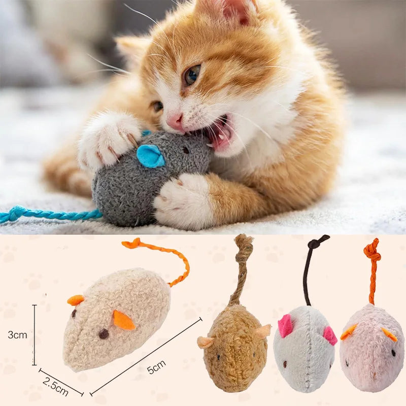 Interactive Catnip-Filled Rattle Mouse Toy for Cats Pretend Fur Design Pre-filled with Catnip for Enhanced Play Pet Game