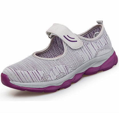 Women's Breathable Walking Shoes Ladies Fashion Mary Jane Sneakers Adjustable Working Nurse Shoes Lightweight Flats Roll