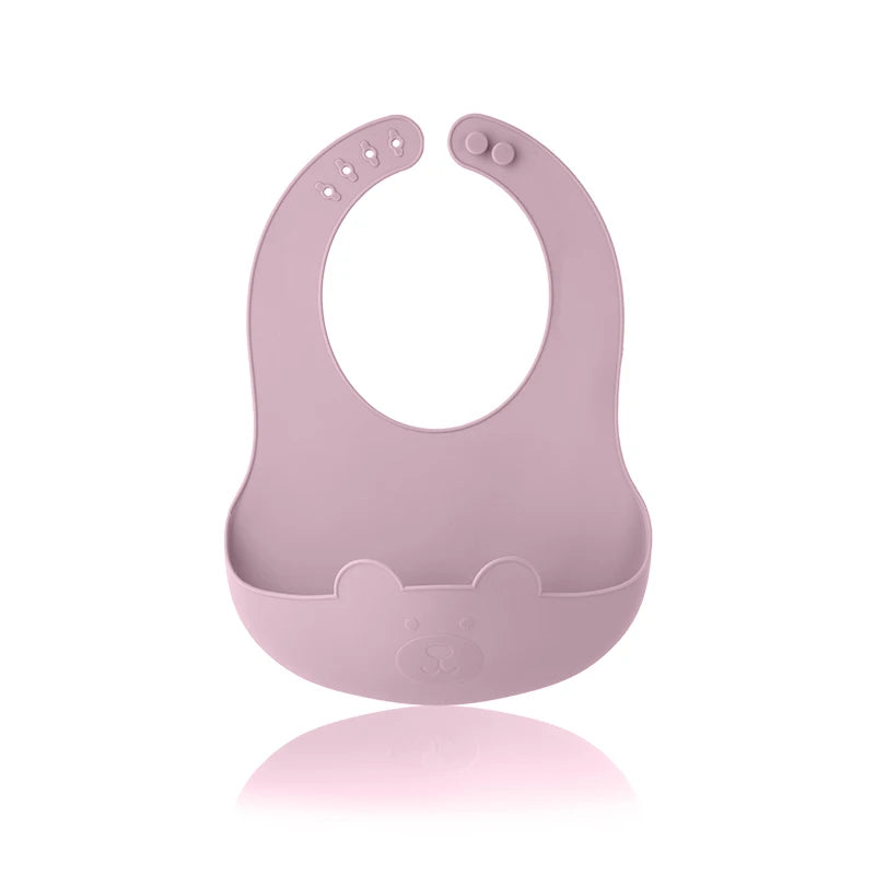 Cute Silicone Baby Bib (Unisex) – Ultra-Lightweight, Foldable Travel Bib. BPA-Free, Soft, and Durable Silicone Bib