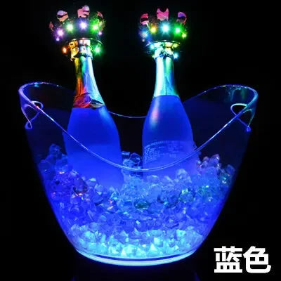 Unbreakable LED Ice Bucket Light Up Beverage Cooler for Wine Champagne and Cocktails at Bars and Nightclubs 2L 5L PS ABS