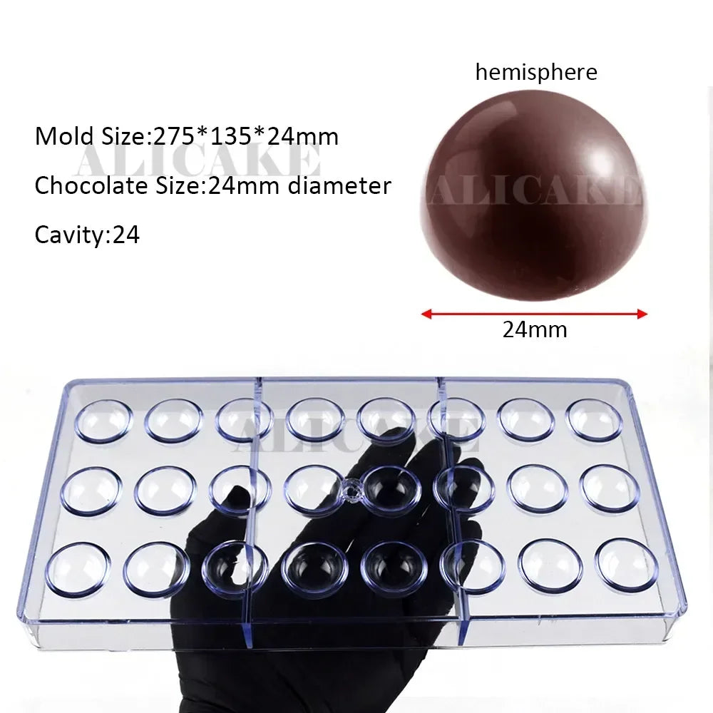 1Pcs Chocolate Molds Polycarbonate Candy Flowers Cube Oval Shape Confectionery Pans Trays Acrylic Baking Utensils Pastry Mould