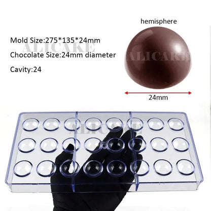 1Pcs Chocolate Molds Polycarbonate Candy Flowers Cube Oval Shape Confectionery Pans Trays Acrylic Baking Utensils Pastry Mould
