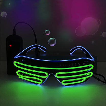 Louver glasses EL luminous glasses cool light props dual color luminous LED glasses atmosphere glasses