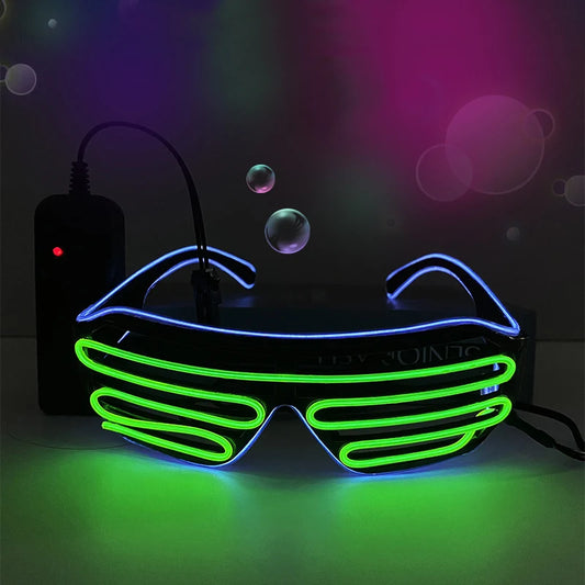 Louver glasses EL luminous glasses cool light props dual color luminous LED glasses atmosphere glasses