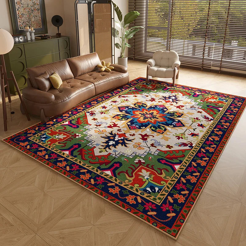Persian Style Carpets for Living Room Anti-slip Cloakroom Rug American Bedroom Decor Retro Carpet Washable Study Soft Floor Mat