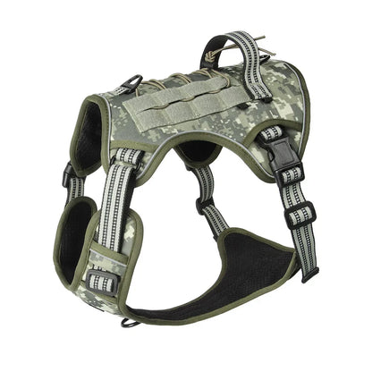 Large Dog Tactical Vest Multi-Function MOLLE-Compatible Harness with Anti-Pull Design for Outdoor Training Gear