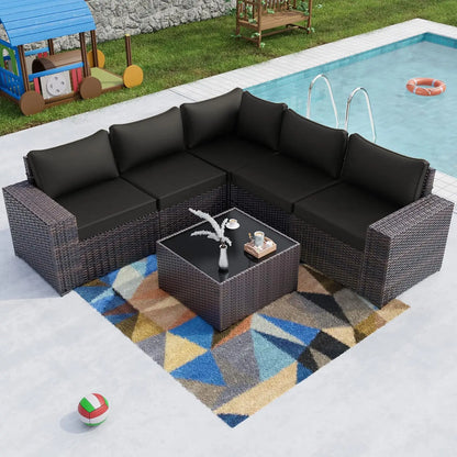 12 Piece Patio Furniture Set, Outdoor Wicker Sectional Sofa, Customized