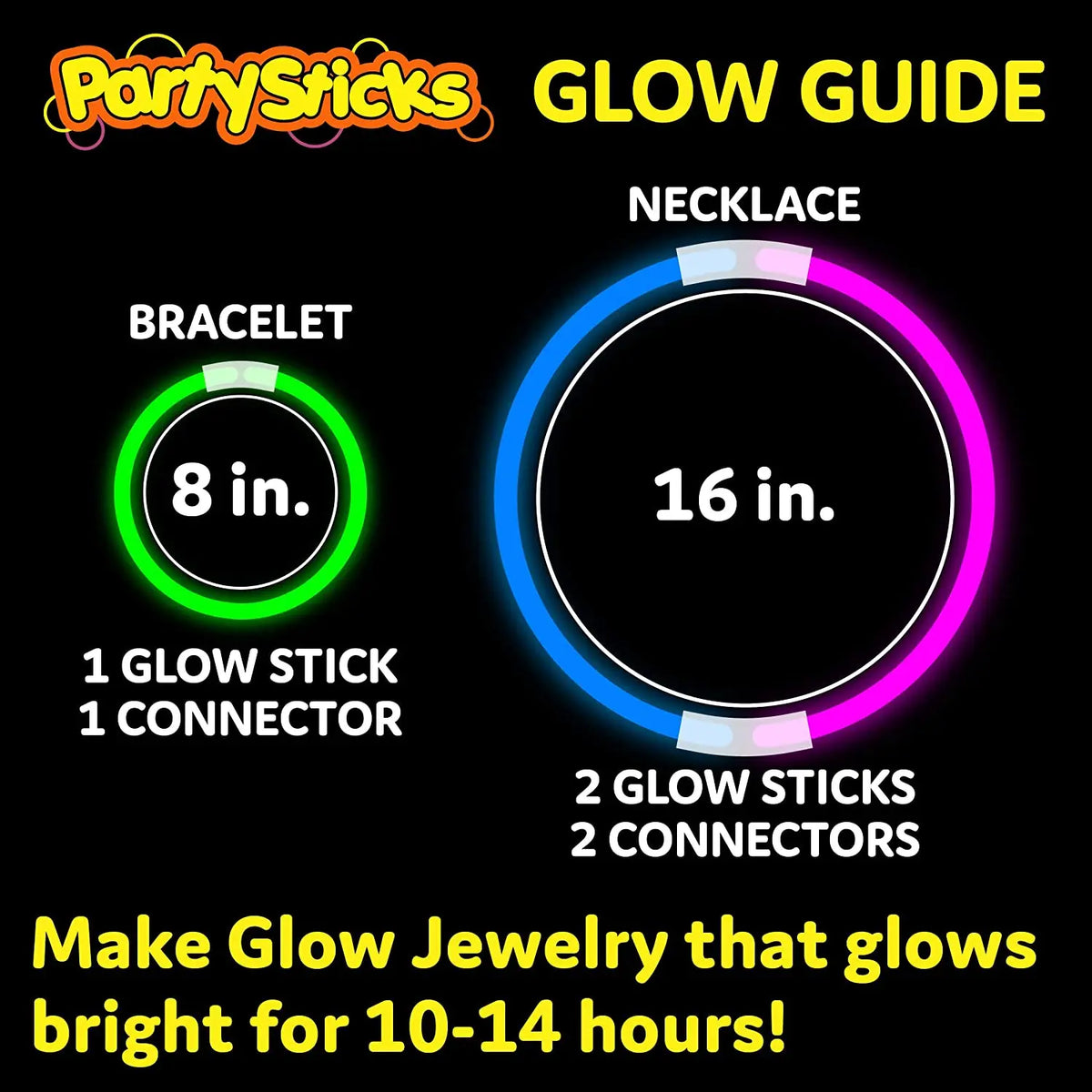 100PCS Party Glow Sticks Glow in the Dark Light Up Sticks Party Favors Glow Decorations Glow Necklaces Bracelets with Connectors