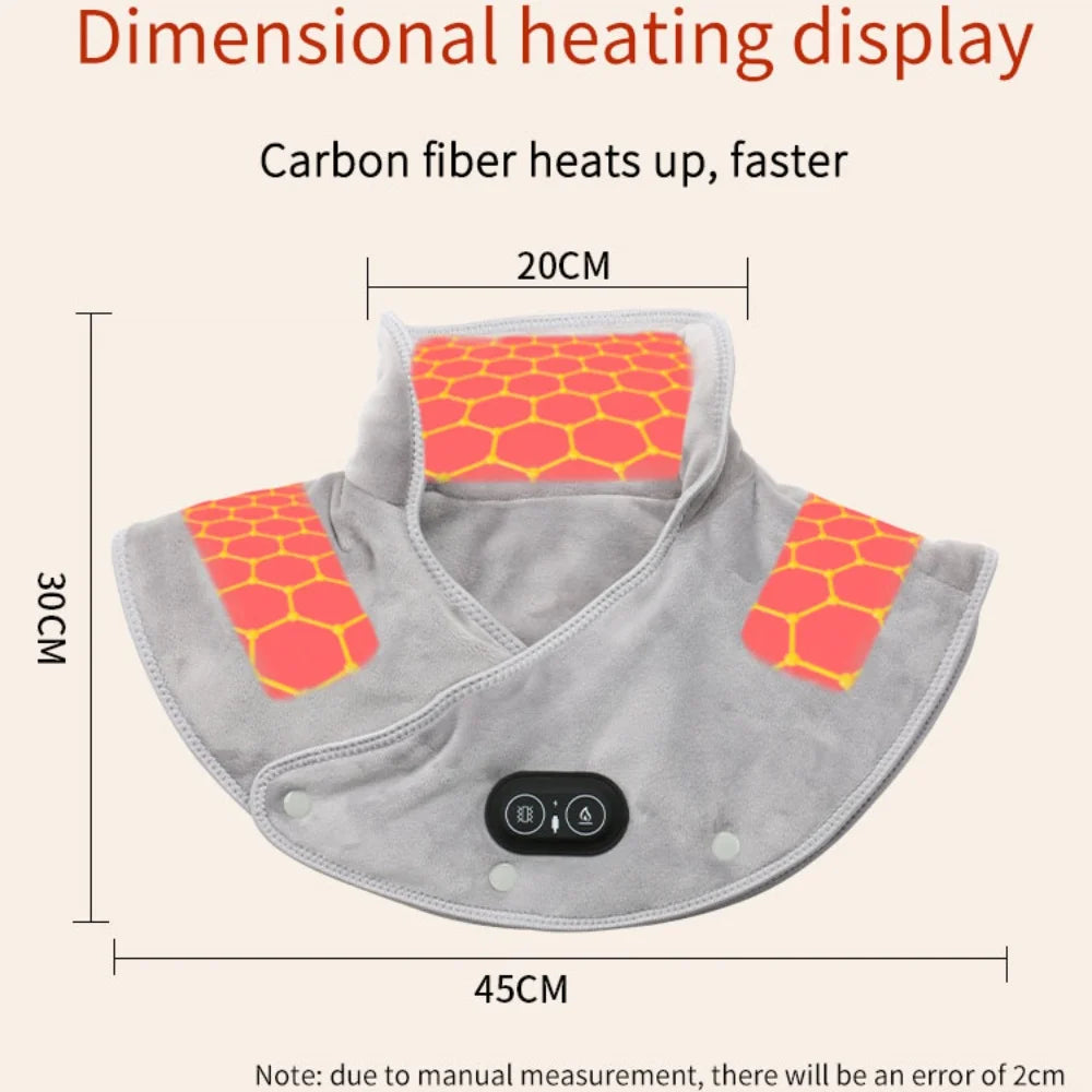 Electric Heating Shoulder Neck Pad Massager Three Gear Hot Compress Cervical Shawl Warmer for Heated Scarf Best Back Relax Brace
