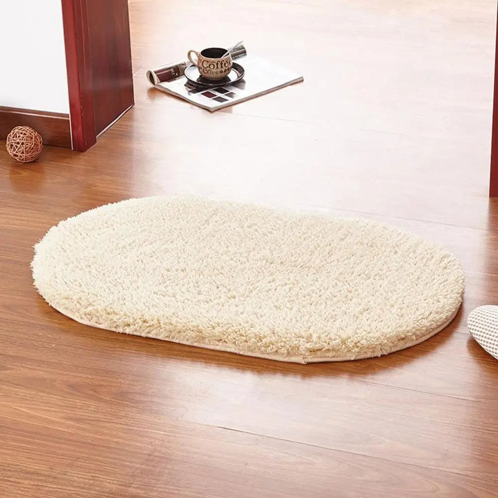 Non Slip Oval For Shower Room Toilet Bathtub Shaggy Water Absorption Bathroom Rugs Doormat Floor Carpet Bath Mat