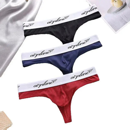 3PCSports Solid Men Thong Male Cotton Breathable G-String Seamless No Trace Sports Panties Sexy T-back Exotic Lingerie Plus Size