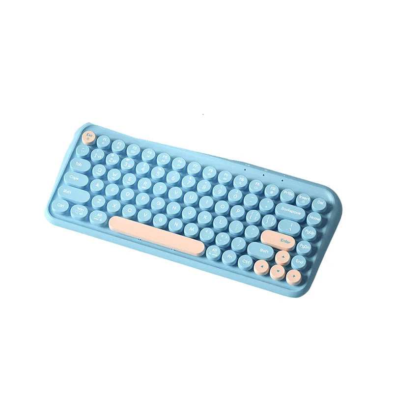 B.O.W K500D  Wireless Bluetooth keyboard with light sound, retro style, ultra-thin and portable for office use